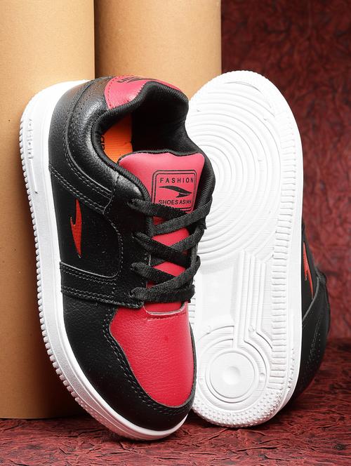 boys red & black color blocked sneaker - 20547505 - Very Small Image - 1