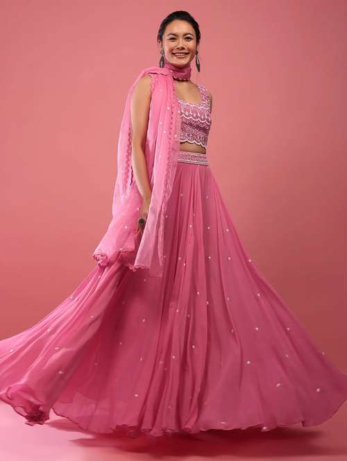 women embroidered flared lehenga choli set with dupatta - 20560181 - Very Small Image - 1