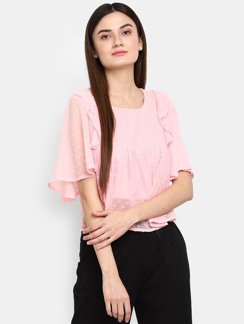 women self designed batwing sleeves top - 20600150 - Very Small Image - 1