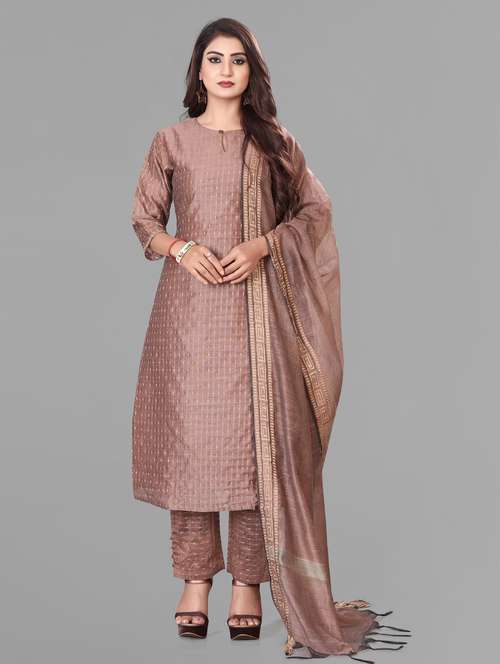 women three quarter sleeve kurta pant with dupatta set - 20632766 - Very Small Image - 1
