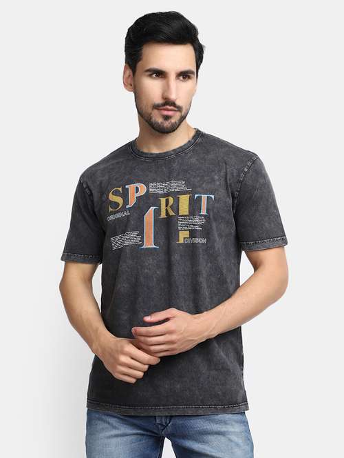 men grey regular fit printed t-shirt - 20672089 - Very Small Image - 1