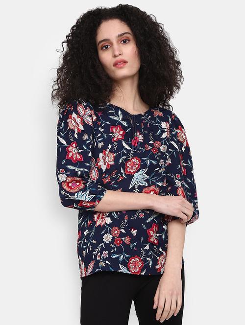 blue rayon a line top - 20681710 - Very Small Image - 1