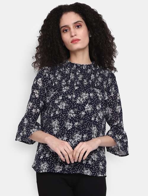 blue cotton a line top - 20681717 - Very Small Image - 1