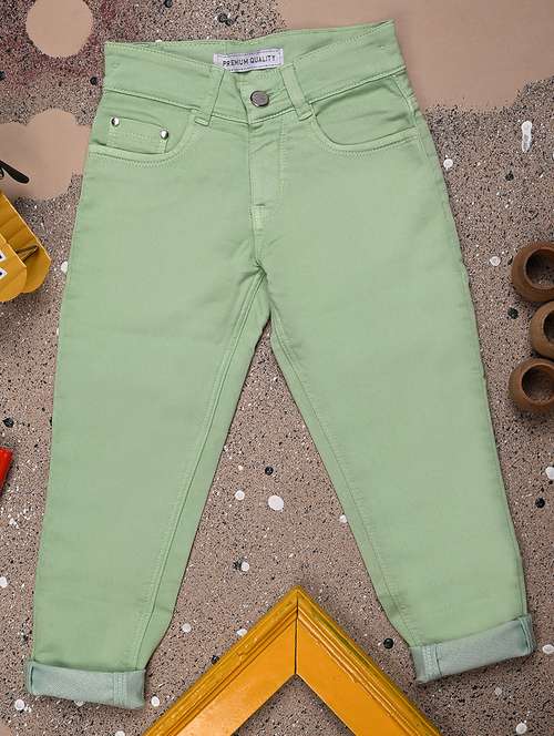 girls mid rise solid casual trouser - 20688064 - Very Small Image - 1