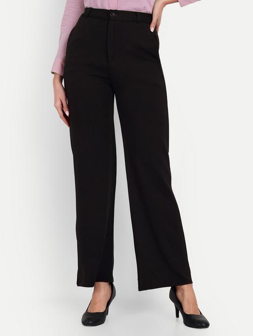 women black solids full length trousers - 20716750 - Very Small Image - 1