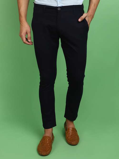 blue cotton chinos casual trousers - 20725079 - Very Small Image - 1