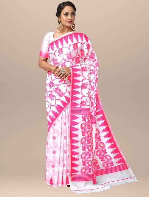 women white self design jamdani saree - 20726386 - Very Small Image - 1