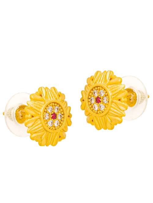 gold plated studs earrings - 20758083 - Very Small Image - 1