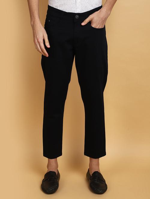 men mid rise solid chinos casual trouser - 20767525 - Very Small Image - 1