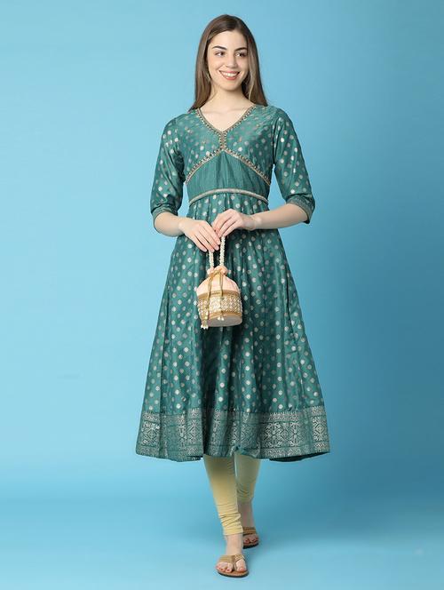women green printed anarkali kurta - 20826457 - Very Small Image - 1