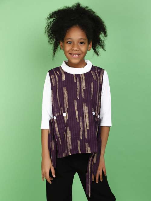 girls mock neck printed top - 20836633 - Very Small Image - 1