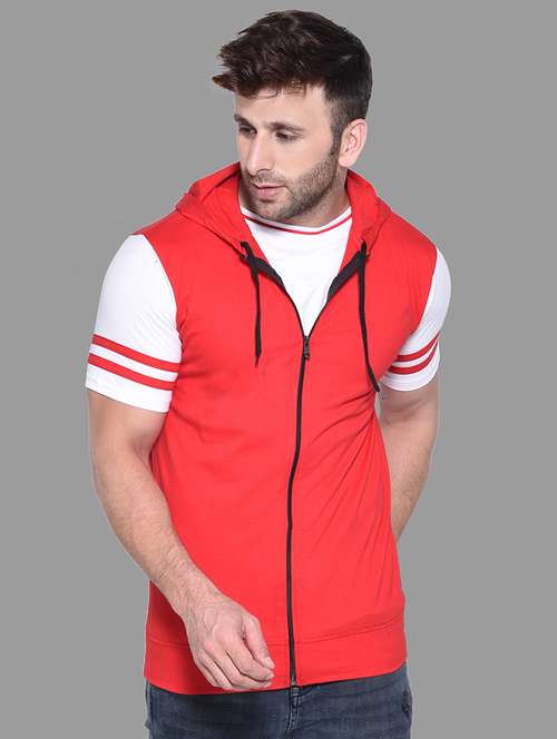 red cotton blend solid t-shirt - 20841277 - Very Small Image - 1