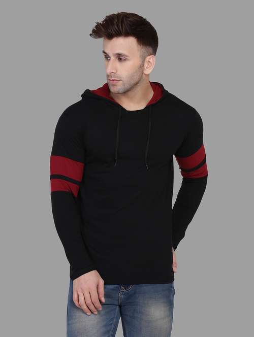 hooded neck color block t-shirt - 20841332 - Very Small Image - 1