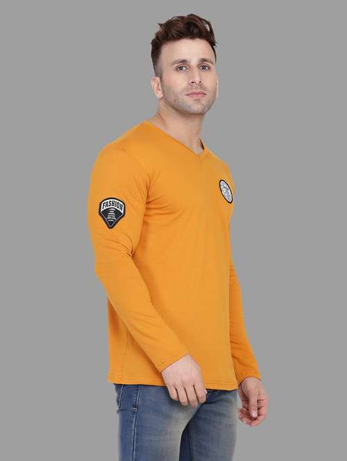 v neck solid t-shirt - 20841383 - Very Small Image - 1