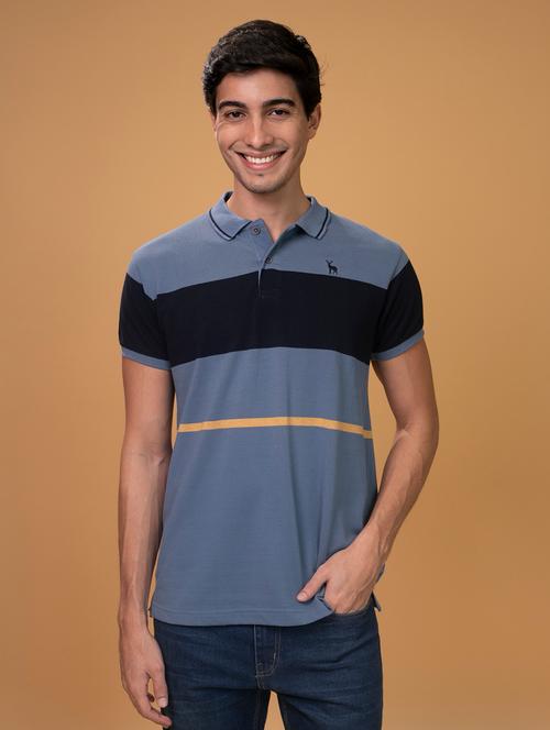 men polo neck striped t-shirt - 20852643 - Very Small Image - 1