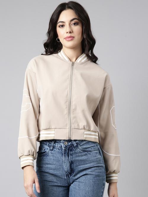 beige nylon varsity jacket - 20917219 - Very Small Image - 1