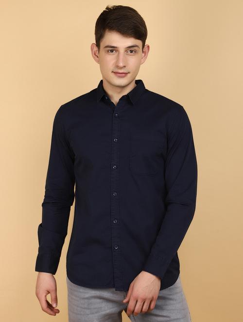 men solid cotton long sleeve casual shirt - 20934289 - Very Small Image - 1