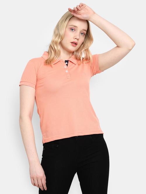 orange cotton solid t-shirt - 20944628 - Very Small Image - 1