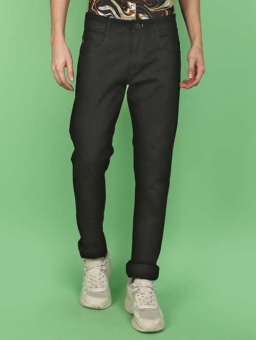 men solid black slim fit jeans - 20951267 - Very Small Image - 1