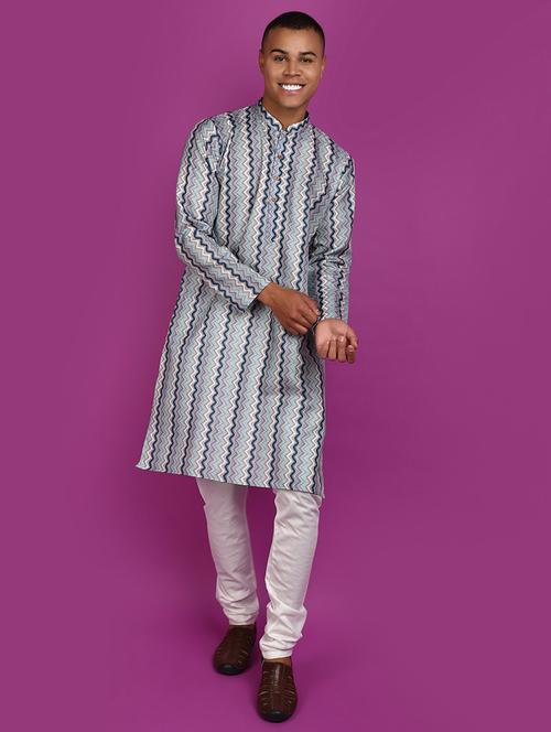 men printed kurta churidar ethnic wear set - 20962371 - Very Small Image - 1