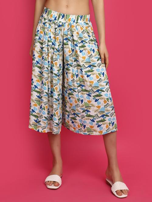 women printed mid rise calf length palazzo - 20970532 - Very Small Image - 1