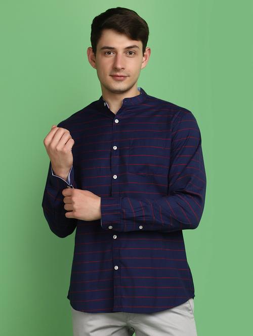 stripes printed casual shirt - 20970616 - Very Small Image - 1
