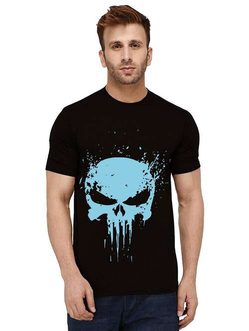 black cotton front print tshirt - 21011843 - Very Small Image - 1