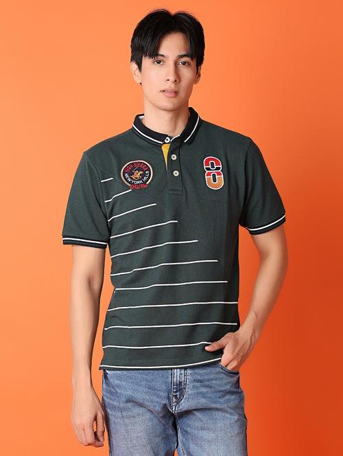 men green front print t-shirt - 21082191 - Very Small Image - 1
