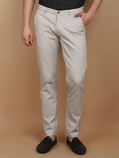 grey cotton chinos casual trousers - 21082233 - Very Small Image - 1