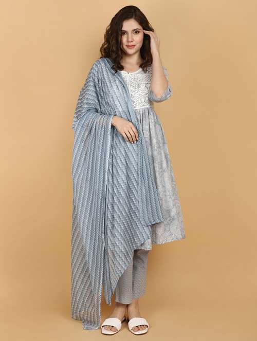 women kurta pant set with dupatta - 21131206 - Very Small Image - 1