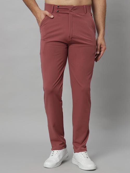 men solid flat front casual trouser - 21140148 - Very Small Image - 1