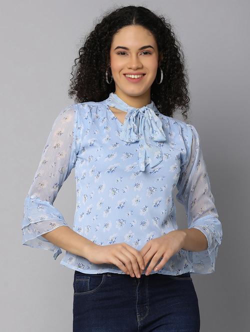 blue cotton regular top - 21158674 - Very Small Image - 1