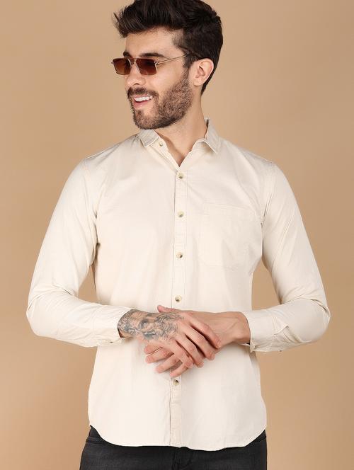 men solid long sleeve casual shirt - 21172455 - Very Small Image - 1