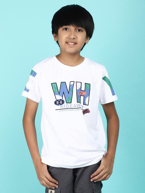boys chest print cotton t-shirt - 21177272 - Very Small Image - 1