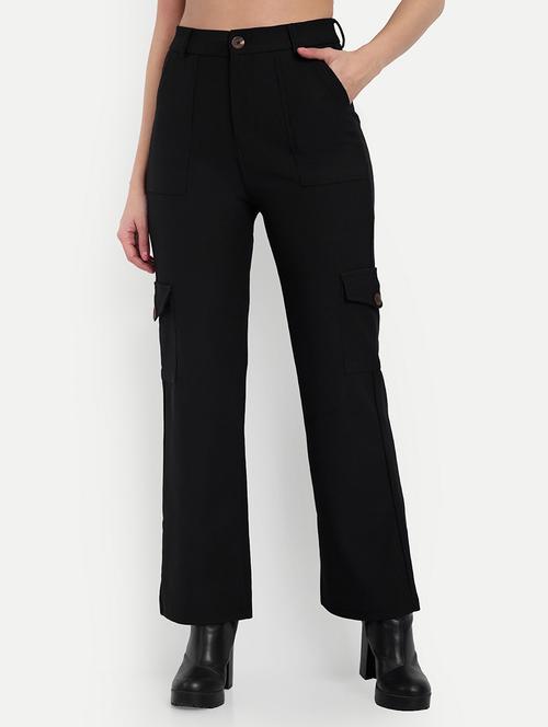 black cotton cargos trouser - 21179836 - Very Small Image - 1
