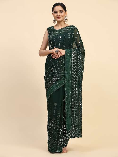 women sequin work georgette saree with blouse - 21183902 - Very Small Image - 1