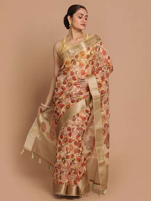 women floral printed saree with blouse - 21185925 - Very Small Image - 1