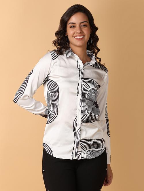 women white satin regular shirt - 21222372 - Very Small Image - 1