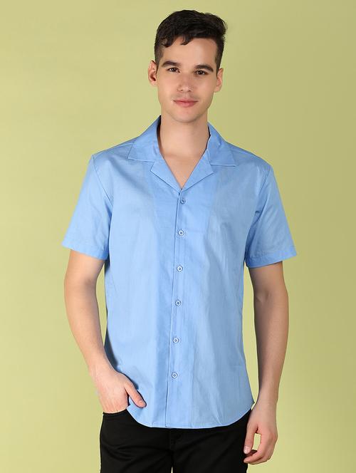 light blue solid casual shirt - 21222859 - Very Small Image - 1