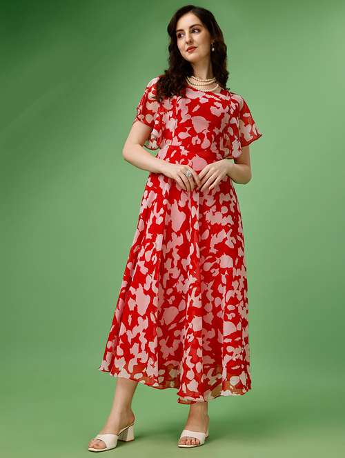 women floral printed fit & flare dress - 21223672 - Very Small Image - 1