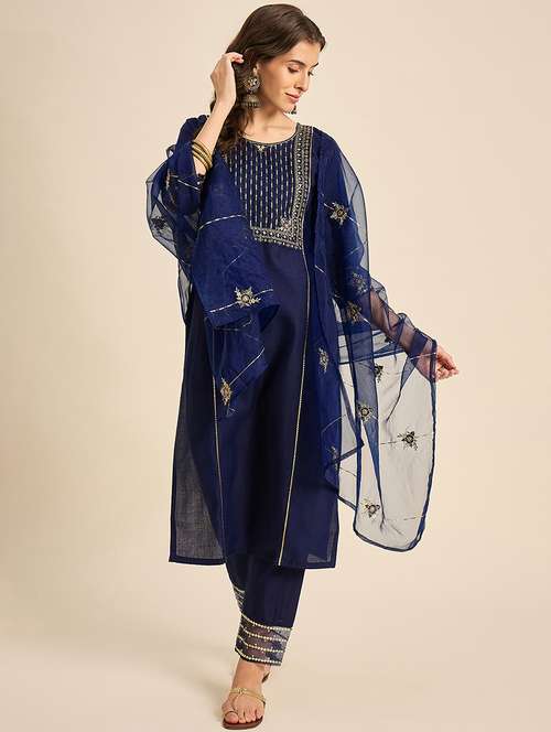 women kurta pant set with dupatta - 21230509 - Very Small Image - 1
