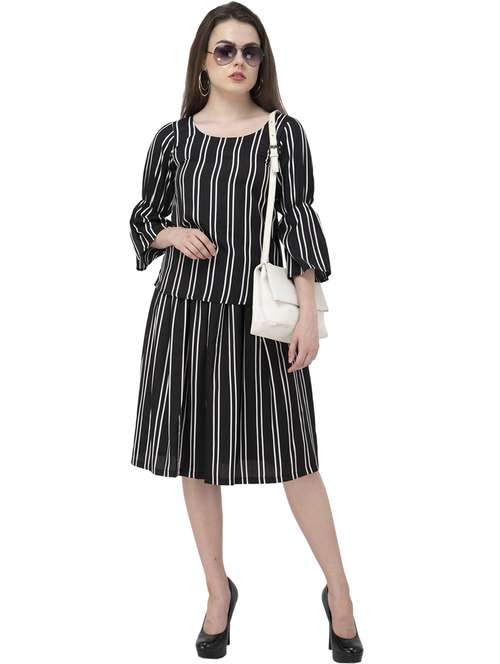 black crepe aline dress - 21244689 - Very Small Image - 1