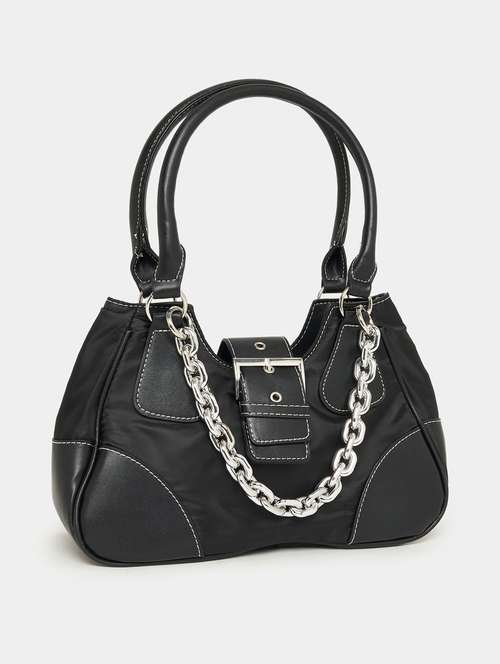 black leatherette (pu) handbag - 21246970 - Very Small Image - 1