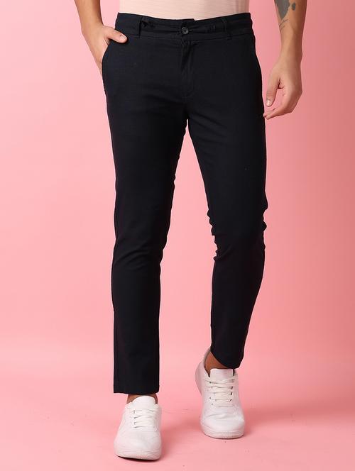 men solid mid rise flat front casual trouser - 21279017 - Very Small Image - 1