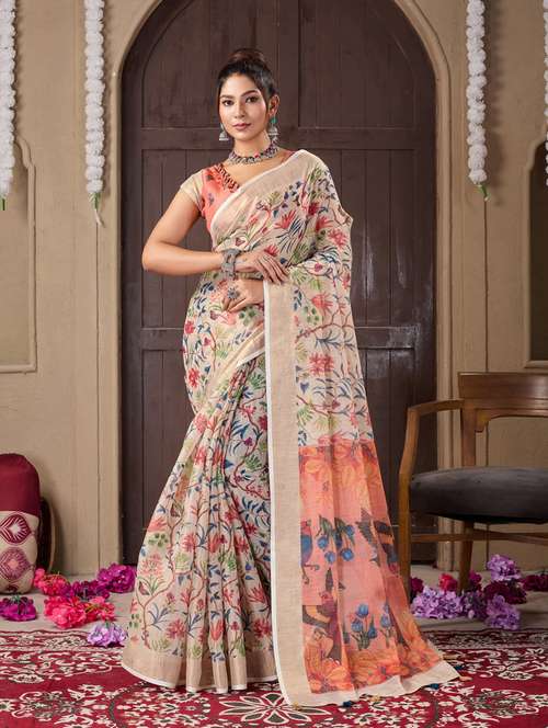 women printed saree - 21280070 - Very Small Image - 1