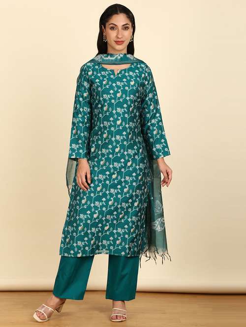 women printed unstitched suit set - 21281268 - Very Small Image - 1