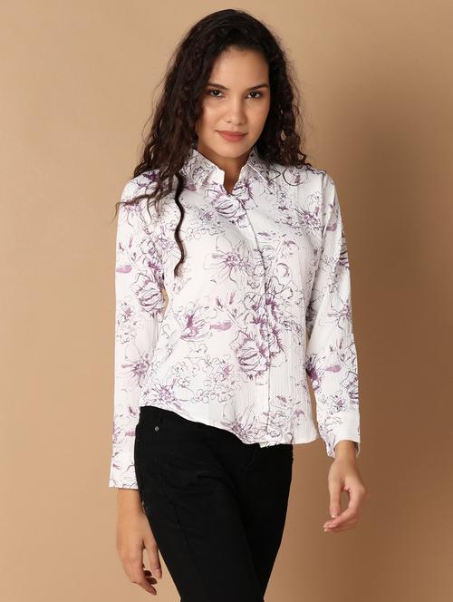 women white polyester regular shirt - 21292282 - Very Small Image - 1