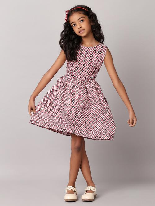 girls printed round neck frock - 21305571 - Very Small Image - 1