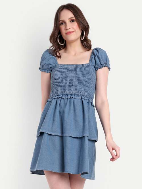 blue denim layered dress - 21305680 - Very Small Image - 1