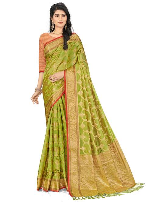 women self design banarasi saree with blouse - 21317894 - Very Small Image - 1